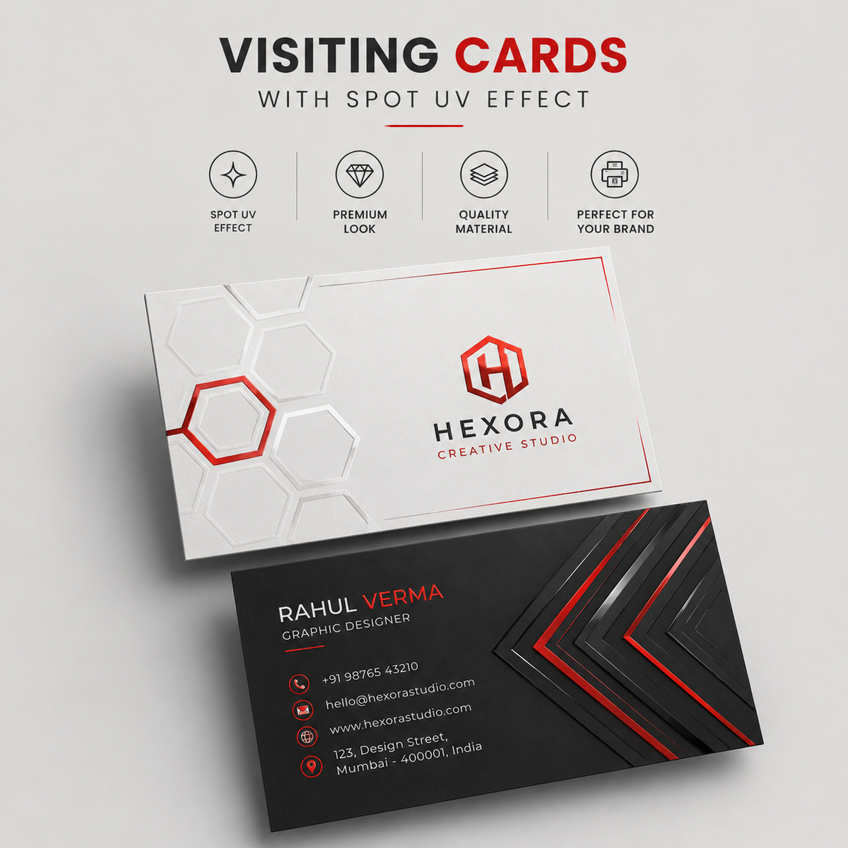 Visiting Cards -Digital U.V. + Foil (92 x 54 mm)
