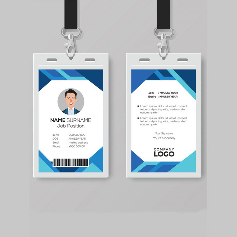 Id cards - paper + plastic pouch for day events (90 x 125 mm)