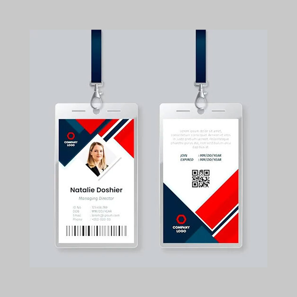 Id cards - paper + plastic pouch for day events (90 x 125 mm)