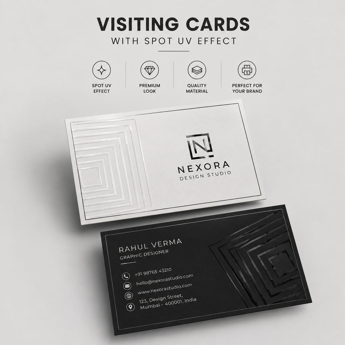 Visiting Cards -Digital U.V. + Foil (92 x 54 mm)